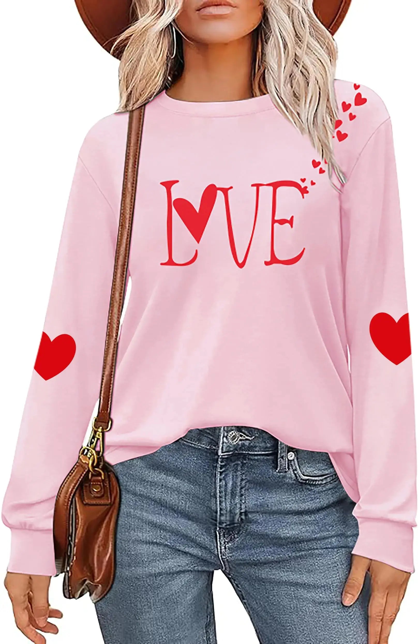 Women's Love Heart Valentine Pullover Zopi